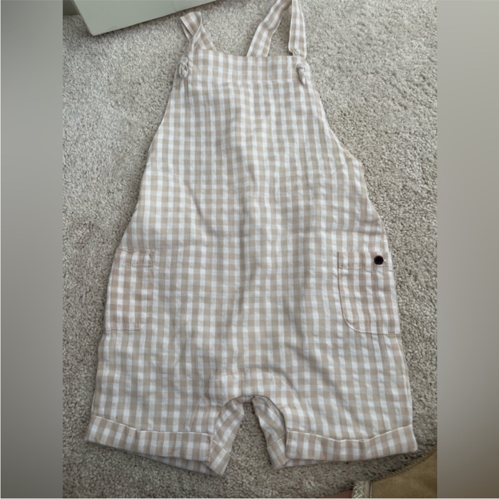 Janie and Jack gingham overalls 18-24 months